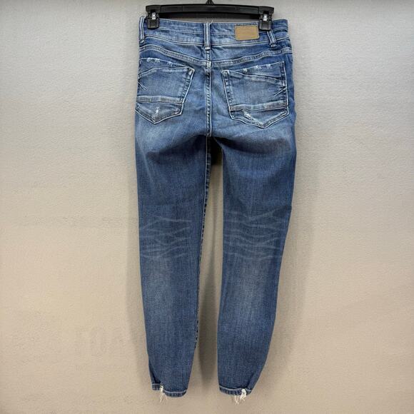 BKE Jeans Women's 25 (2) Blue Stella Mid-Rise Slim Fit Ankle Skinny Preppy - Picture 2 of 13